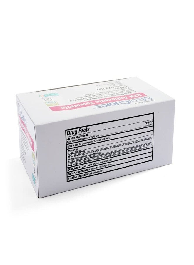 MediChoice BZK Antiseptic Towelettes, Non-Toxic, Sterile, Benzalkonium Chloride, 5x8 Inch, 1314BZK100 (Case of 1000) - Image 4